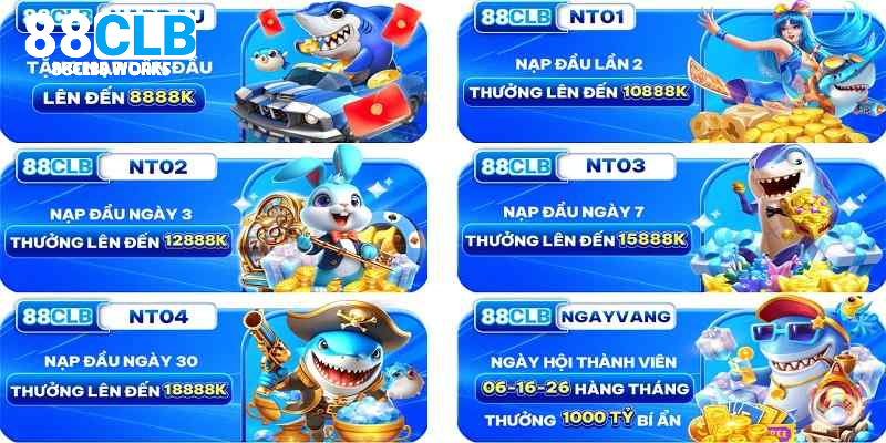 Ưu đãi tặng nạp đầu cho bet thủ 88CLB