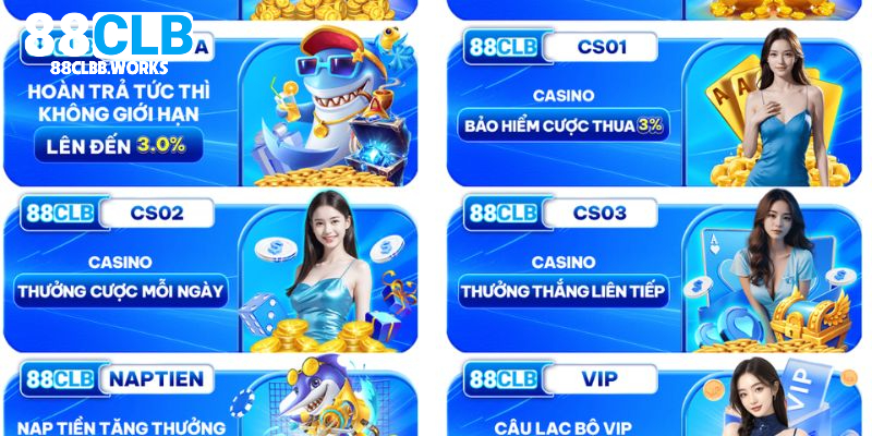 Rất nhiều khuyến mãi hấp dẫn tại casino 88CLB